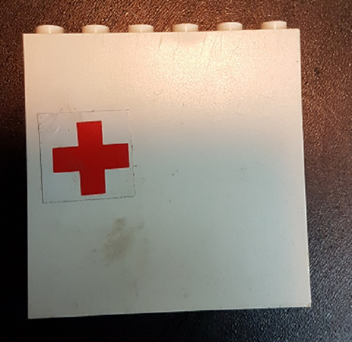 3754pb25 | Brick 1 x 6 x 5 with Red Cross Pattern | LEGOPART