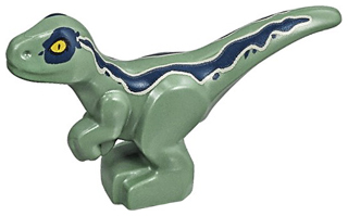 37829pb02 | Dinosaur Baby Standing with Dark Blue Stripes and Yellow Eyes Pattern | LEGOPART