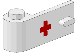 3822p24 | Door 1 x 3 x 1 Left with Red Cross Pattern | LEGOPART