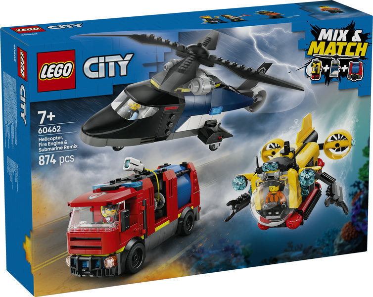 Helicopter, Fire Truck & Submarine Remix LEGO 60462