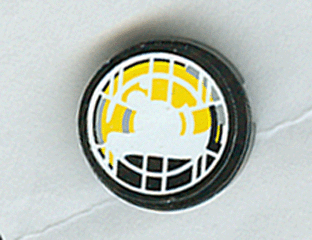 4150pb053 | Tile, Round 2 x 2 with Headlamp Yellow and Black Pattern (Sticker) - Set 8277 | LEGOPART