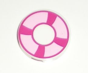 4150pb106 | Tile, Round 2 x 2 with Magenta and Bright Pink Life Preserver, Curved Bands Pattern | LEGOPART