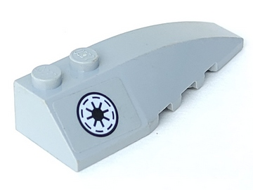 41747pb036 | Wedge 6 x 2 Right with Black and White SW Galactic Republic Symbol with Thin Border Pattern | LEGOPART