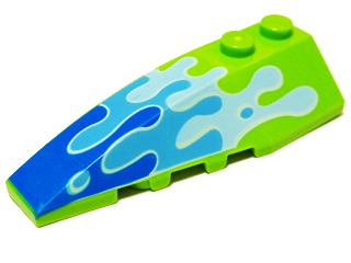 41748pb030 | Wedge 6 x 2 Left with Blue Water Splash Pattern | LEGOPART