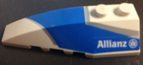 41748pb060 | Wedge 6 x 2 Left with Blue and Silver Wraparound Pattern, with Allianz Logo Pattern | LEGOPART