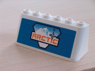 4176pb04 | Windscreen 2 x 6 x 2 with Arctic Logo on Blue Background Pattern | LEGOPART