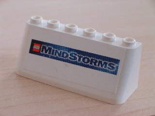 4176pb05 | Windscreen 2 x 6 x 2 with LEGO Mindstorms Logo on Blue Background Pattern | LEGOPART