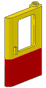 4182p02 | Door 1 x 4 x 5 Train Right, Thin Support at Bottom with Red Bottom Half Pattern | LEGOPART