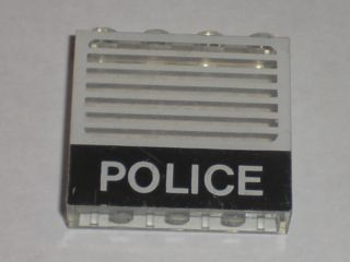 4215ap18 | Panel 1 x 4 x 3 - Solid Studs with Black 'POLICE' Bar and White Stripes Pattern | LEGOPART