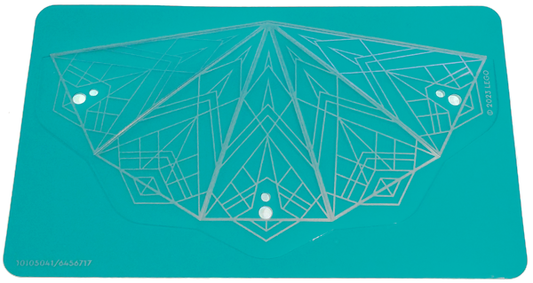 43224pls01 | Plastic Part for Set 43224 - Dark Turquoise Conical Roof with Silver Geometric Triangles Pattern | LEGOPART