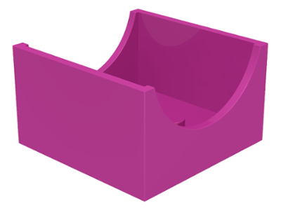 4461 | Container, Box 4 x 4 x 2 Bottom with Semicircle Cutout Ends | LEGOPART