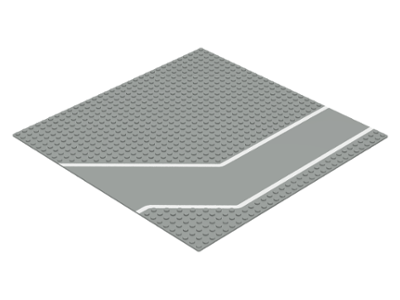 4478px1 | Baseplate, Road 32 x 32 with Driveway and White Stripes Pattern | LEGOPART