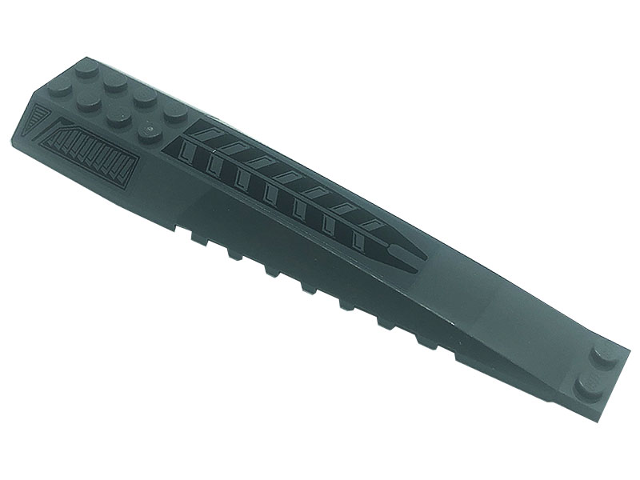 45301pb053 | Wedge 16 x 4 Triple Curved with Reinforcements with Black Air Vents Pattern | LEGOPART