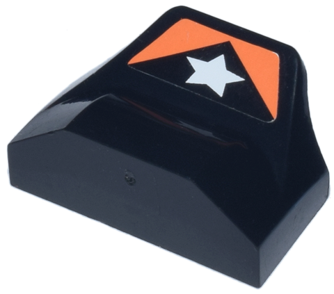 47458pb01 | Slope, Curved 1 x 2 x 2/3 Wing End with White Star and Orange Pattern | LEGOPART