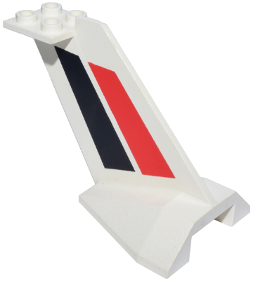 4867pb01 | Tail Wedge with Red and Black Stripes Pattern | LEGOPART