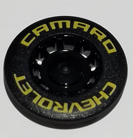 49098pb01 | Wheel Cover 10 Spoke Recessed with Yellow 'CHEVROLET CAMARO' Pattern | LEGOPART