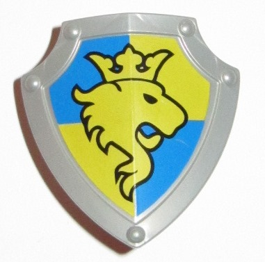 51711pb04 | Duplo Utensil Shield, Angled Triangle with Yellow Lion and Crown Pattern | LEGOPART