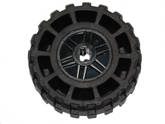 55982c08 | Wheel 18mm D. x 14mm with Axle Hole, Fake Bolts and Shallow Spokes with Black Tire 37 x 14 | LEGOPART