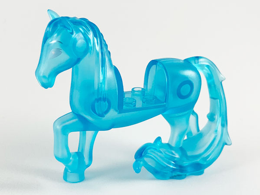 58484c01pb01 | Horse with 2 x 2 Cutout, Long Swooshy Tail with Metallic Light Blue Eyes Pattern | LEGOPART