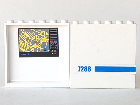 59349pb039 | Panel 1 x 6 x 5 with Street Map on Inside and Blue '7288' and Stripe on Outside Pattern | LEGOPART