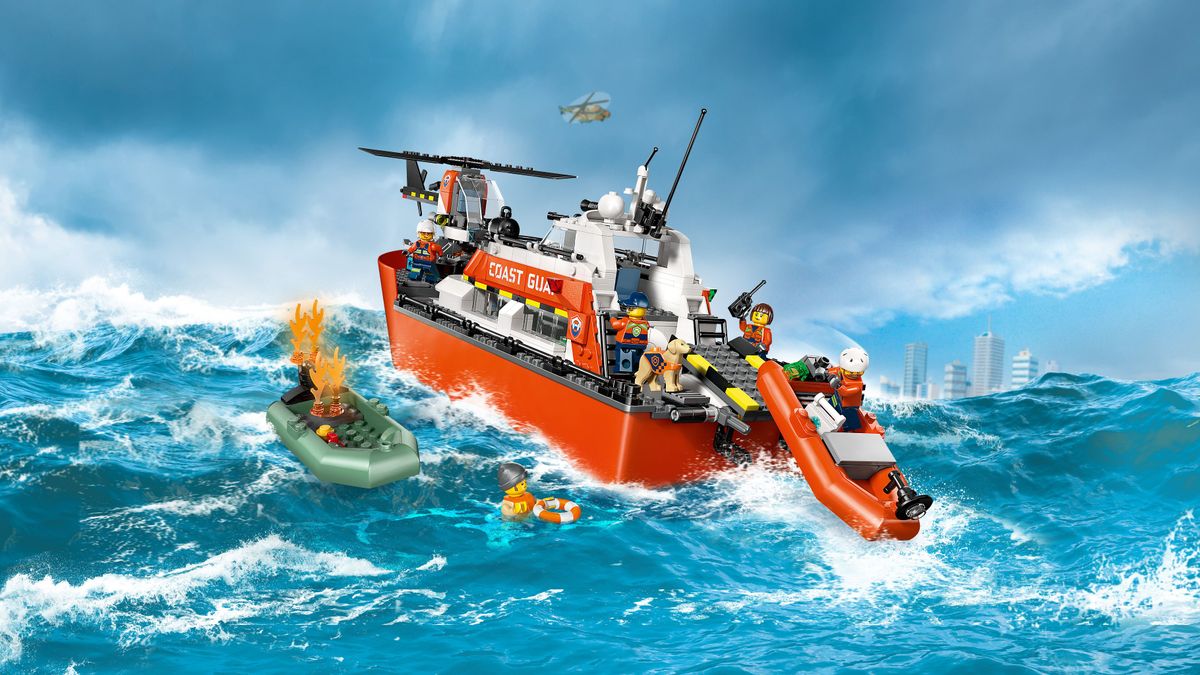 Coast Guard Rescue Boat & Helicopter LEGO 60504
