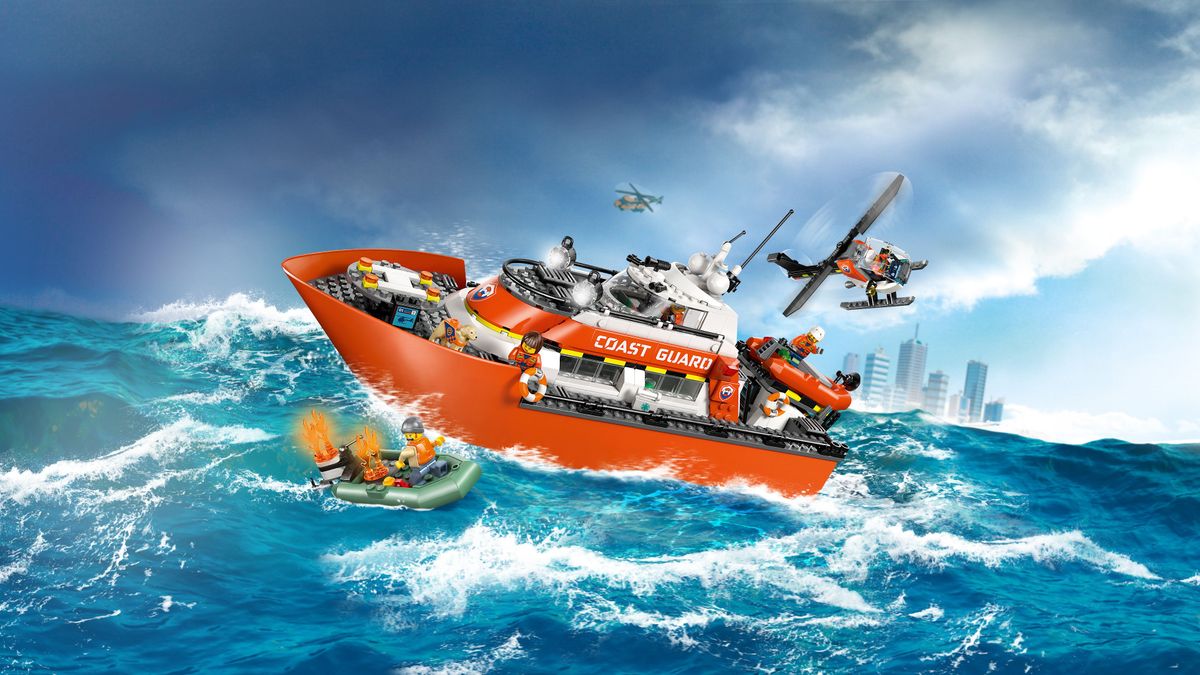 Coast Guard Rescue Boat & Helicopter LEGO 60504