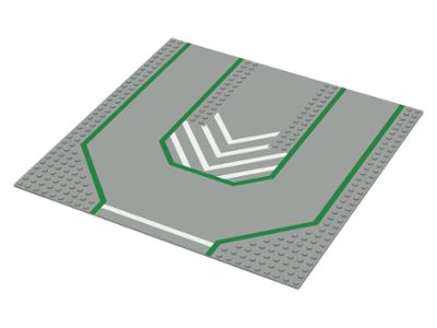 6100px3 | Baseplate, Road 32 x 32 with 3 Driveways, Chevron on Closed Center Pattern | LEGOPART