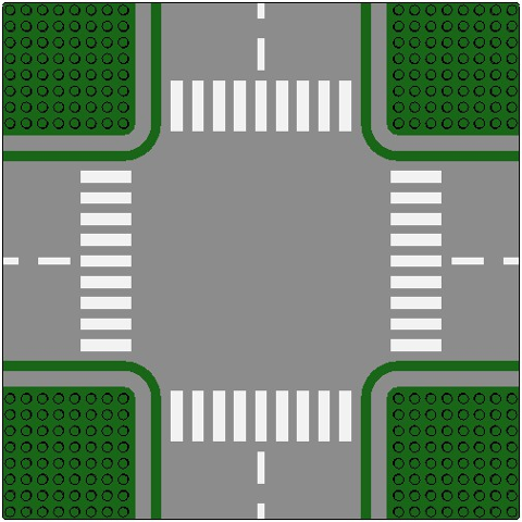 611p01 | Baseplate, Road 32 x 32 8-Stud Crossroads with Road Pattern | LEGOPART