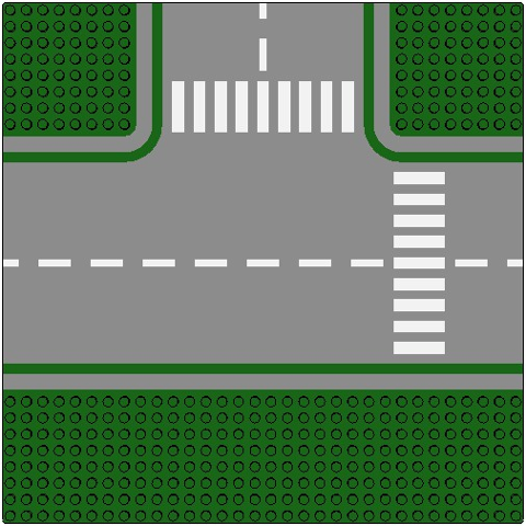 612p01 | Baseplate, Road 32 x 32 8-Stud T Intersection with Road Pattern | LEGOPART