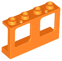 61345 | Window 1 x 4 x 2 Plane, Single Top Hole and Single Bottom Hole for Glass | LEGOPART