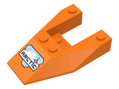 6153apx2 | Wedge 6 x 4 Cutout without Stud Notches with Arctic Logo Pattern | LEGOPART