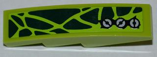 61678pb052L | Slope, Curved 4 x 1 with Dark Green Scales and 3 Screws Pattern Model Left | LEGOPART