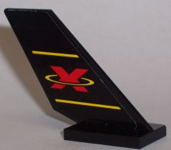 6239pb001 | Tail Shuttle with Red Extreme Team Logo and 2 Yellow Lines on Black Background Pattern on Both Sides | LEGOPART