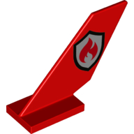 6239pb108 | Tail Shuttle with Silver and Black Fire Logo Outline Pattern on Both Sides | LEGOPART