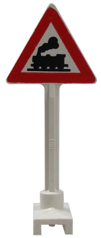 649pb06 | Road Sign Triangle with Train Engine Pattern | LEGOPART