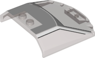 65633pb07 | Windscreen 6 x 6 x 1 1/3 Straight Sides with White Lamborghini Countach Roof Pattern | LEGOPART