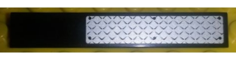 6636pb157 | Tile 1 x 6 with Silver Tread Plate and 6 Rivets Pattern - End Placement | LEGOPART