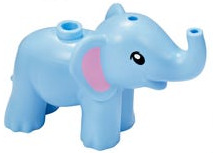 67153pb01 | Elephant, Friends, Baby with Black Eyes and Bright Pink Inner Ears Pattern | LEGOPART