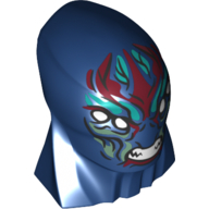 69859pb01 | Large Figure Head Modified with Elongated Skull and Thick Neck with 4 White Eyes, Dark Red, Dark Turquoise, and Sand Green Markings, Angry Sharp Bared Teeth Pattern | LEGOPART