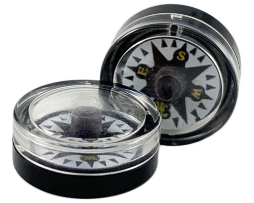 70001c01pb02 | Minifigure, Utensil Compass with Fixed Trans-Clear Top and White Disc with Fleur-de-lis Pattern | LEGOPART