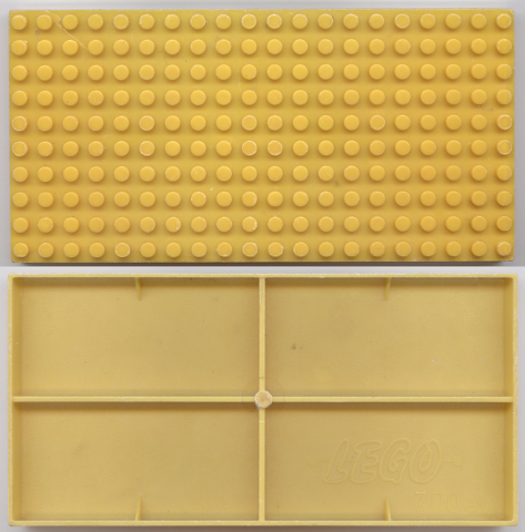 700e | Brick 10 x 20 without Bottom Tubes, with '+' Cross Support and 4 Side Supports (early Baseplate) | LEGOPART