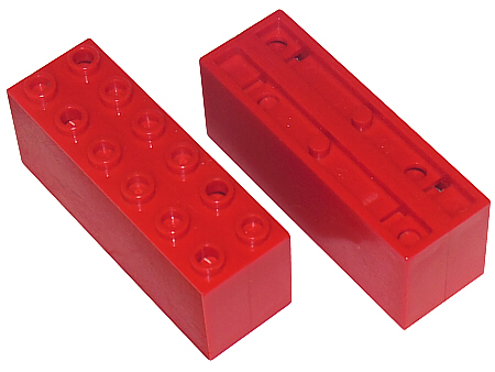 73090a | Brick, Modified 2 x 6 x 2 Weight - Bottom Openings, Center Seam on Ends | LEGOPART