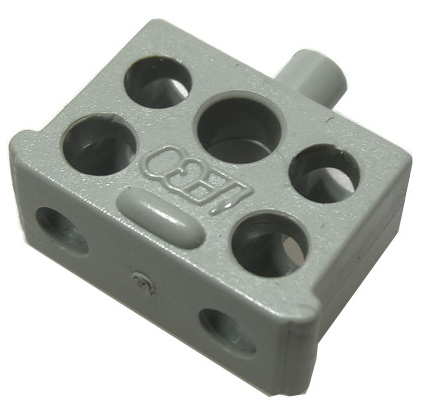 766 | Electric, Connector, 2-Way Male Squared Narrow Long with Center Post - Root | LEGOPART