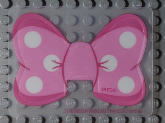 77787 | Plastic Bow with White Polka Dots on Bright Pink and Dark Pink Background Pattern | LEGOPART