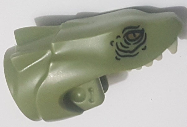 78514pb01 | Serpent Basilisk Head with Yellow Eyes, Black Wrinkles and White Teeth Pattern | LEGOPART