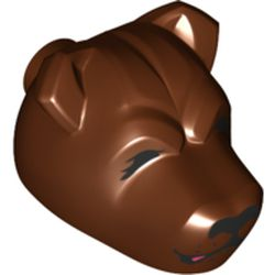 78536pb01 | Dog Head with Black Nose, Closed Eyes, Closed Mouth with Drool Pattern | LEGOPART