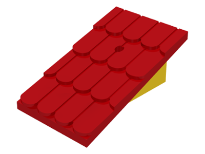 787c03 | Fabuland Roof Support Slope, 6 x 2 with Red Fabuland Roof Slope with Chimney Hole | LEGOPART