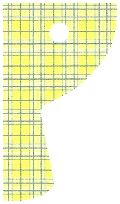 79417 | Cloth Curtain Right with Bright Light Yellow and Sand Blue Plaid Pattern - Traditional Starched Fabric | LEGOPART