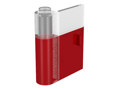 801pb02 | Door 1 x 3 x 3 Left with Vertical Handle with Red Bottom Pattern | LEGOPART