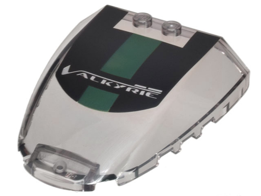 80222pb01 | Windscreen 6 x 7 x 1 1/3 with Black Roof and Dark Green Stripe, | LEGOPART